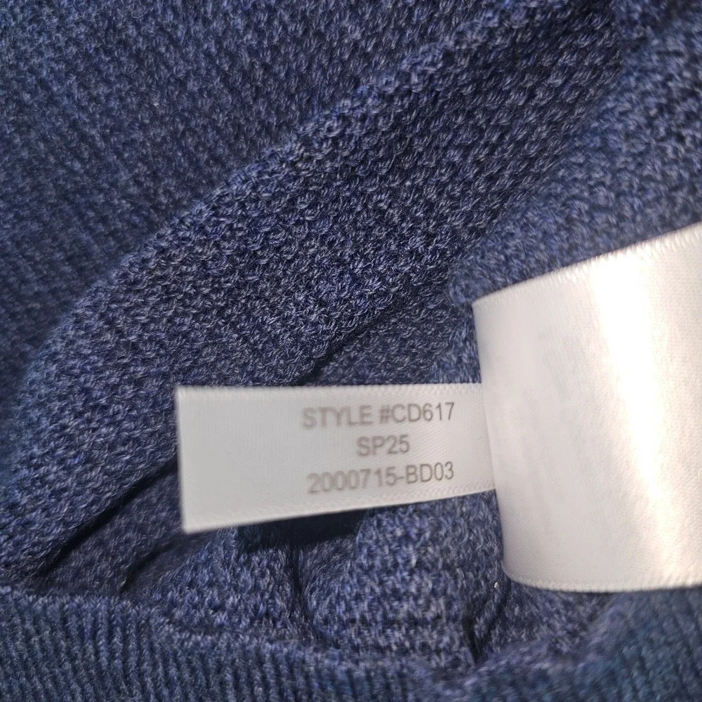 J.Crew Crewneck Sweater Men's Large Blue 100% Cotton Textured Raglan L CD617